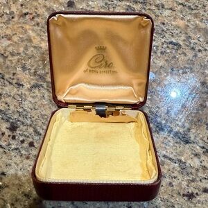 Vintage Ciro Bond Street Red Jewelry Gift Box Lizard Print Square Case 2.5” Red